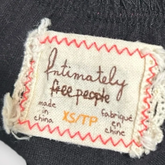 Intimately Free People Women’s Black lingerie Size XS Embroidery Beading - Picture 6 of 6